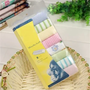 8pcs/Set Soft Cotton Baby Washcloth