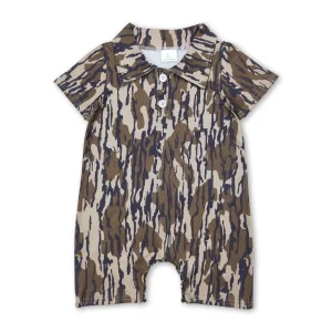 Short Sleeves Camouflage Rompers