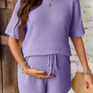 Knit Maternity Two Piece short set